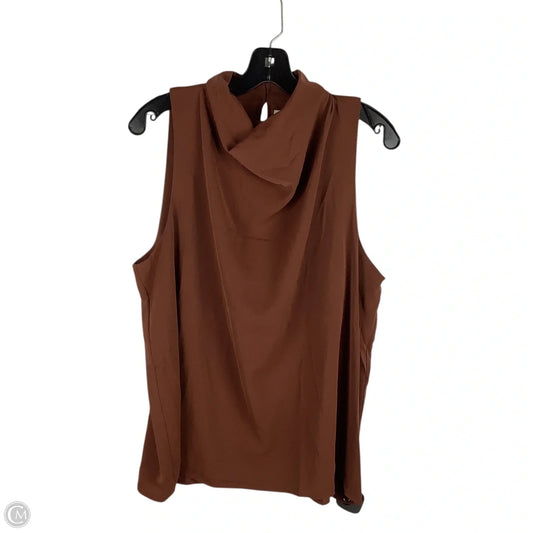 Top Sleeveless By Entro In Brown, Size: L