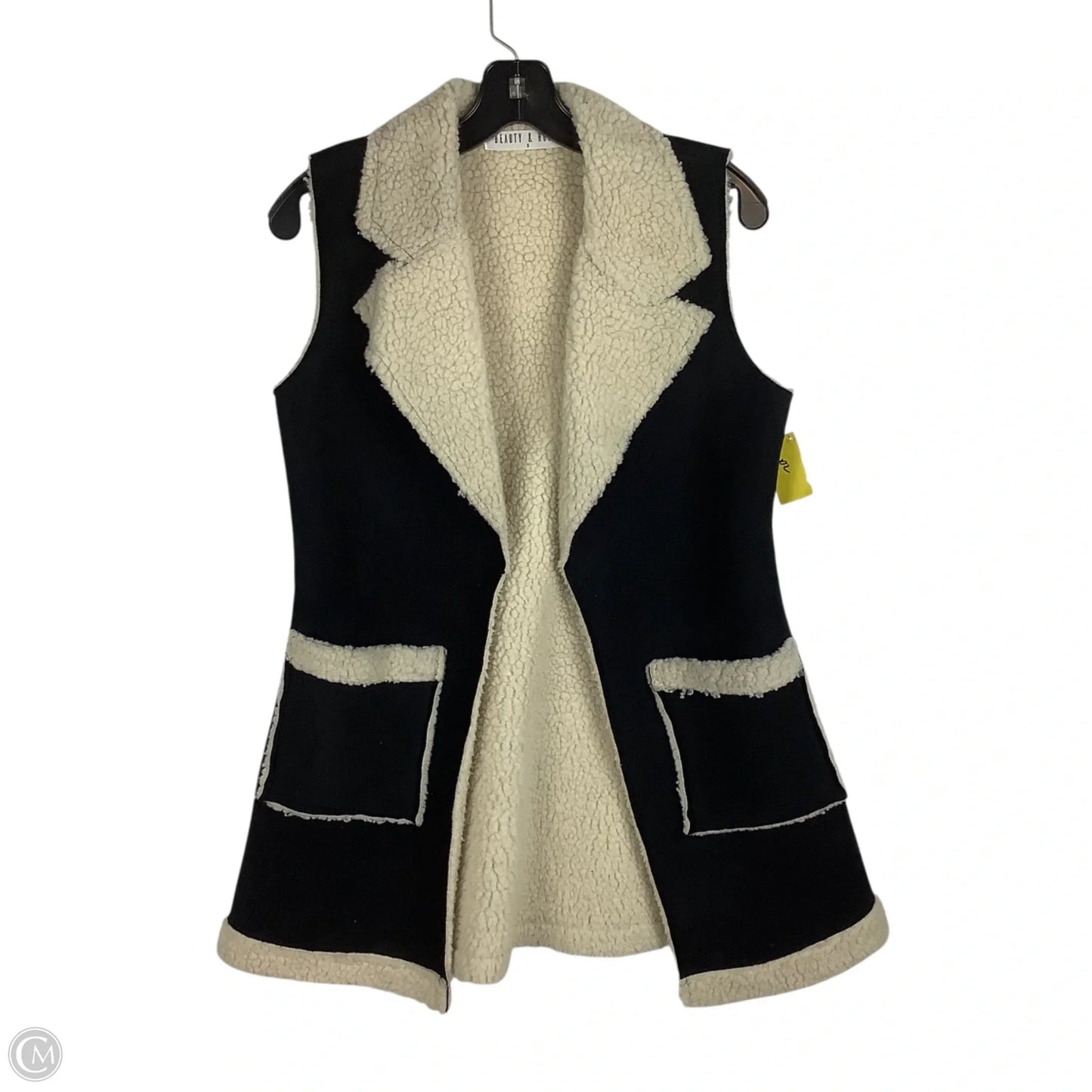 Vest Faux Fur & Sherpa By Clothes Mentor In Black, Size: S