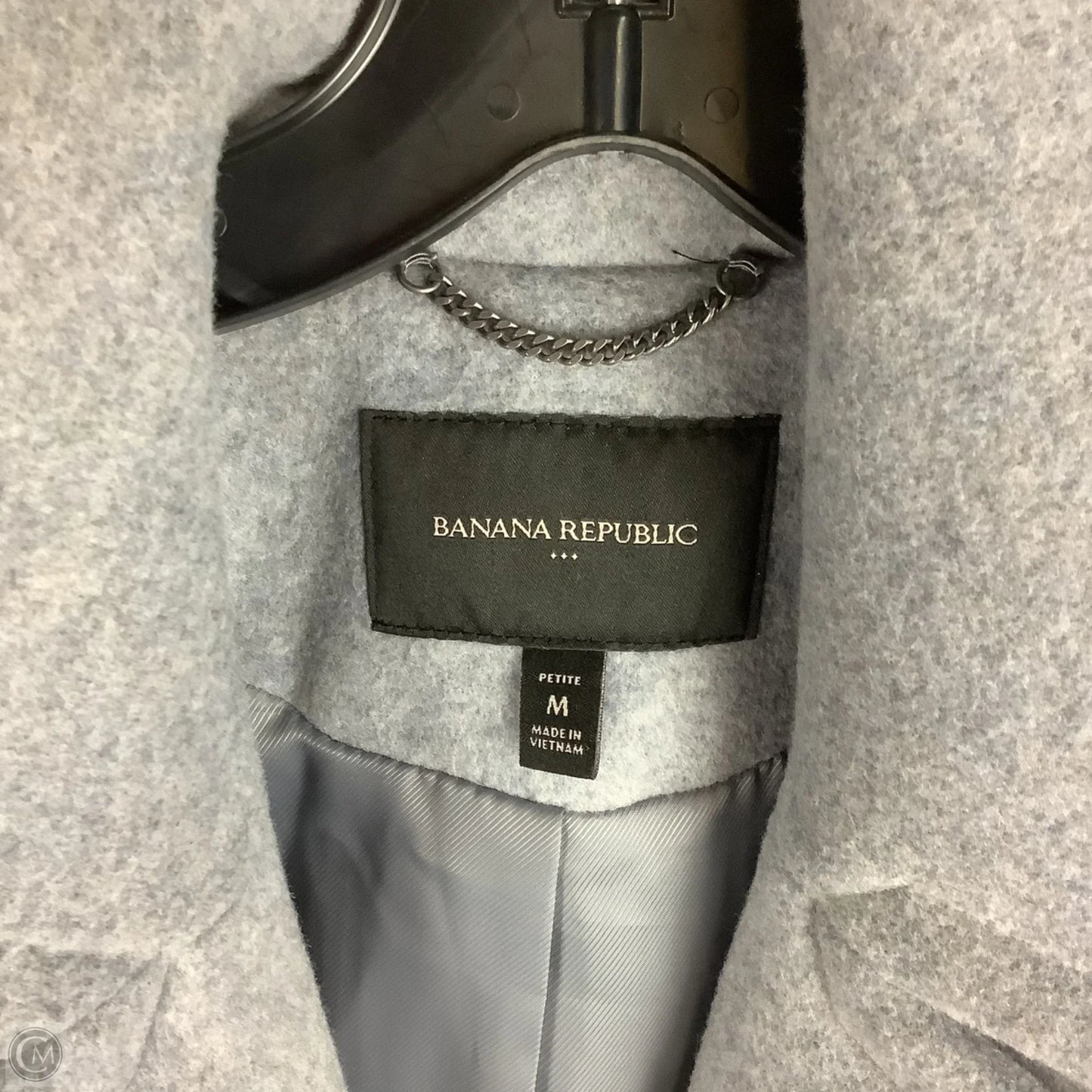 Coat Peacoat By Banana Republic In Blue, Size: M Petite