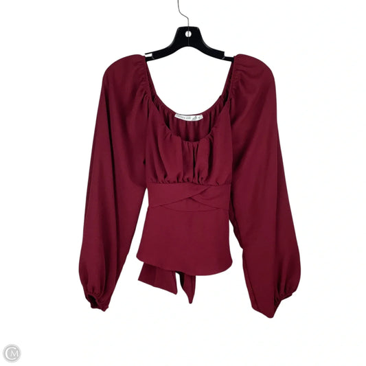 Top Long Sleeve By Altard State In Maroon, Size: L