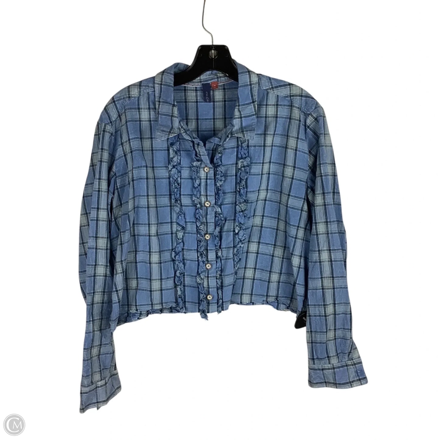Top Long Sleeve By Pilcro In Blue, Size: M