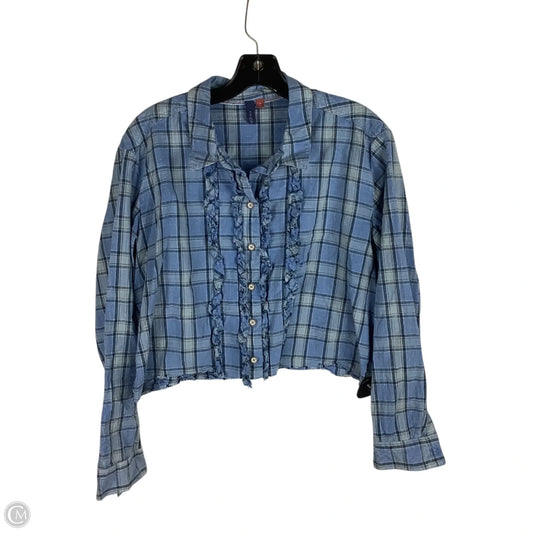 Top Long Sleeve By Pilcro In Blue, Size: M