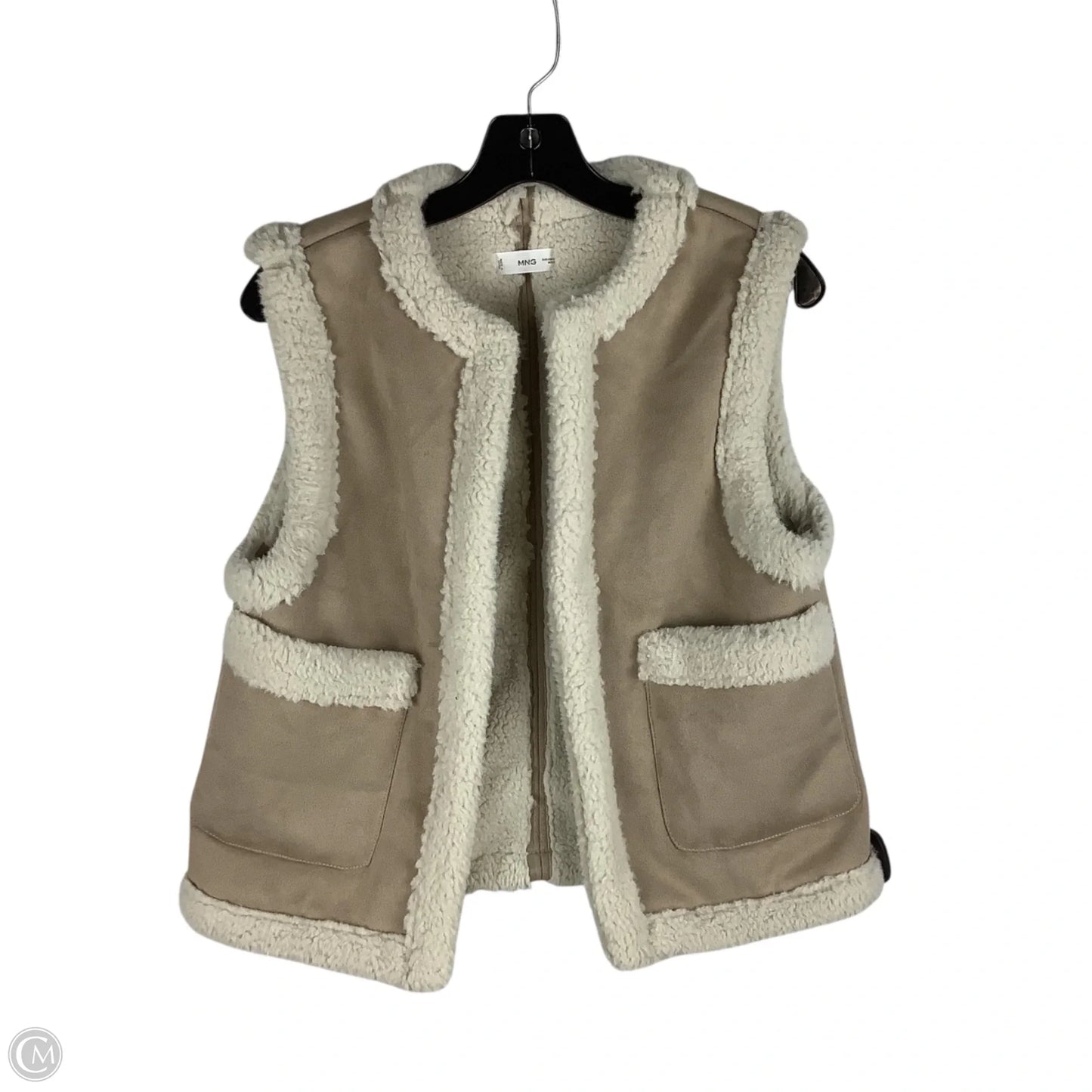 Vest Faux Fur & Sherpa By Mng In Tan, Size: M