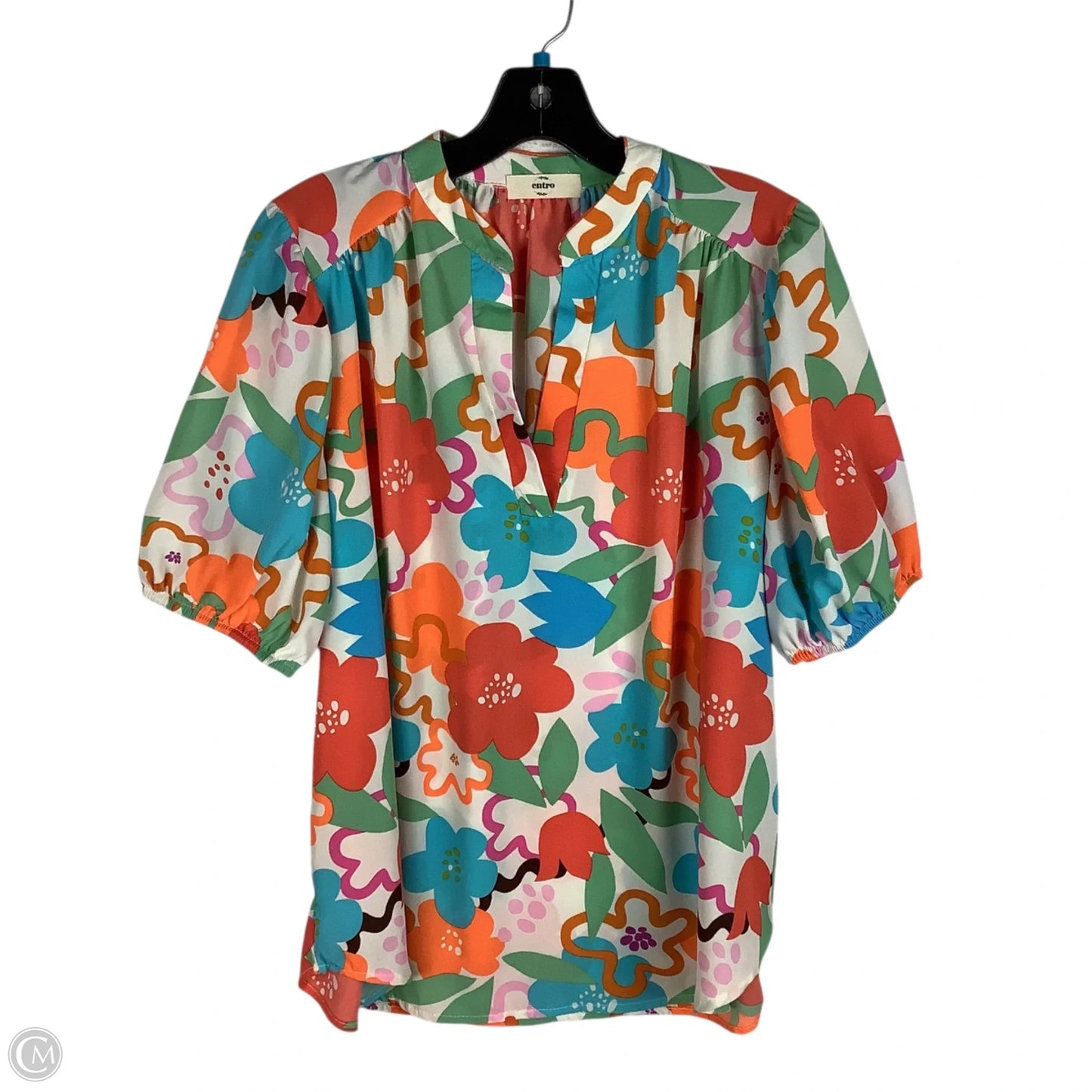 Top Short Sleeve By Entro In Multi-colored, Size: L