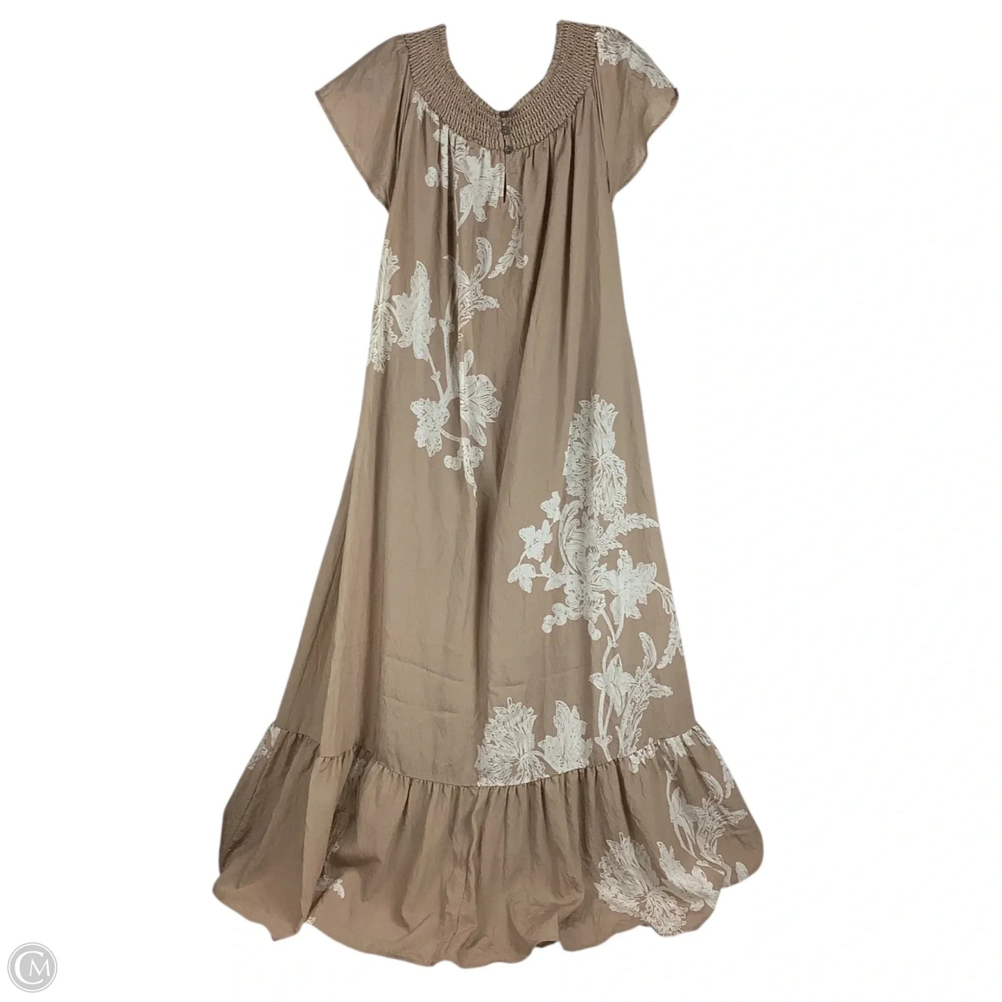 Dress Casual Maxi By Entro In Tan & White, Size: M