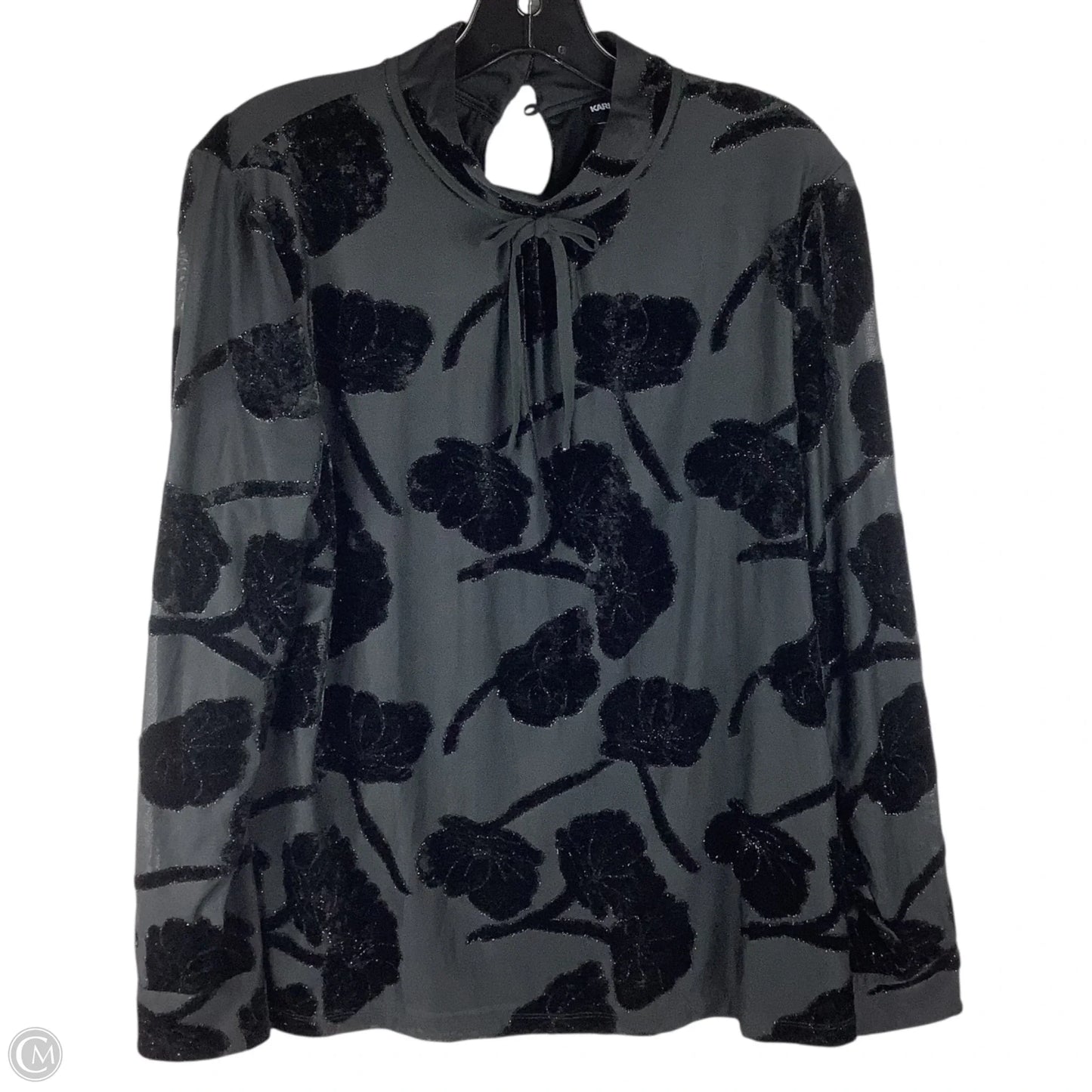 Top Long Sleeve Designer By Karl Lagerfeld In Black, Size: M