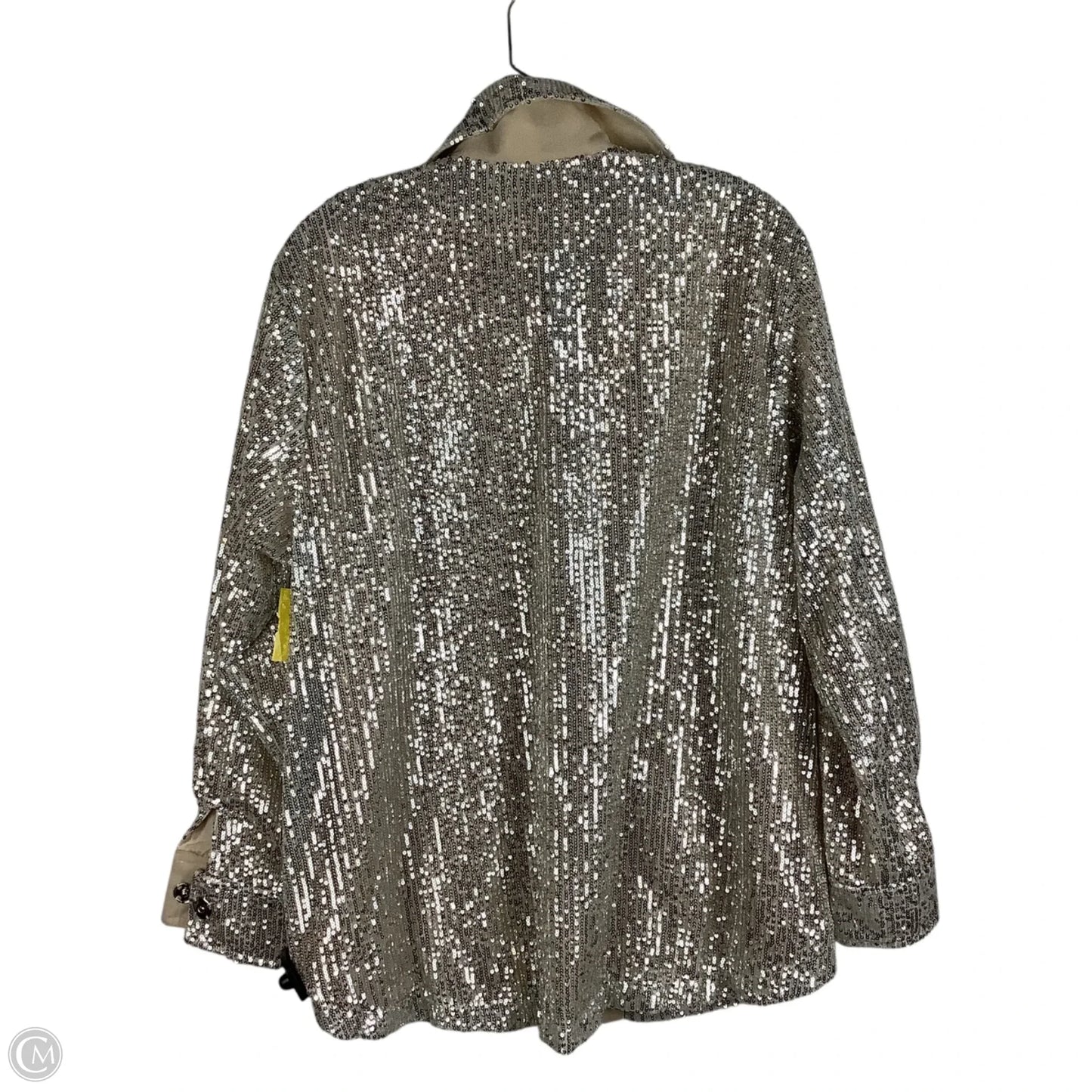 Jacket Shirt By Bb Dakota In Silver, Size: M