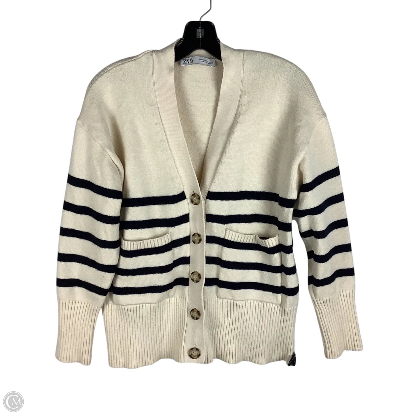 Sweater Cardigan By Zara In Cream, Size: Xs