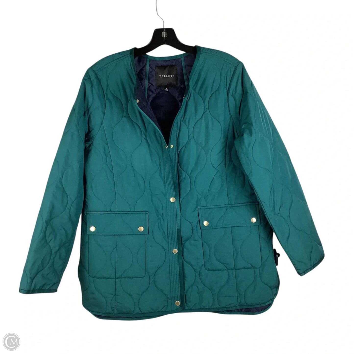 Jacket Puffer & Quilted By Talbots In Green, Size: M