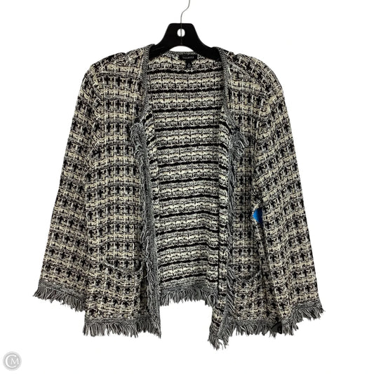Sweater Cardigan By Talbots In Black & Cream, Size: M
