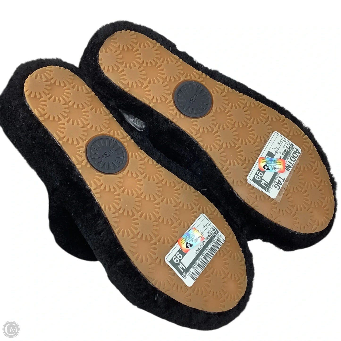 Slippers Designer By Ugg In Black, Size: 9