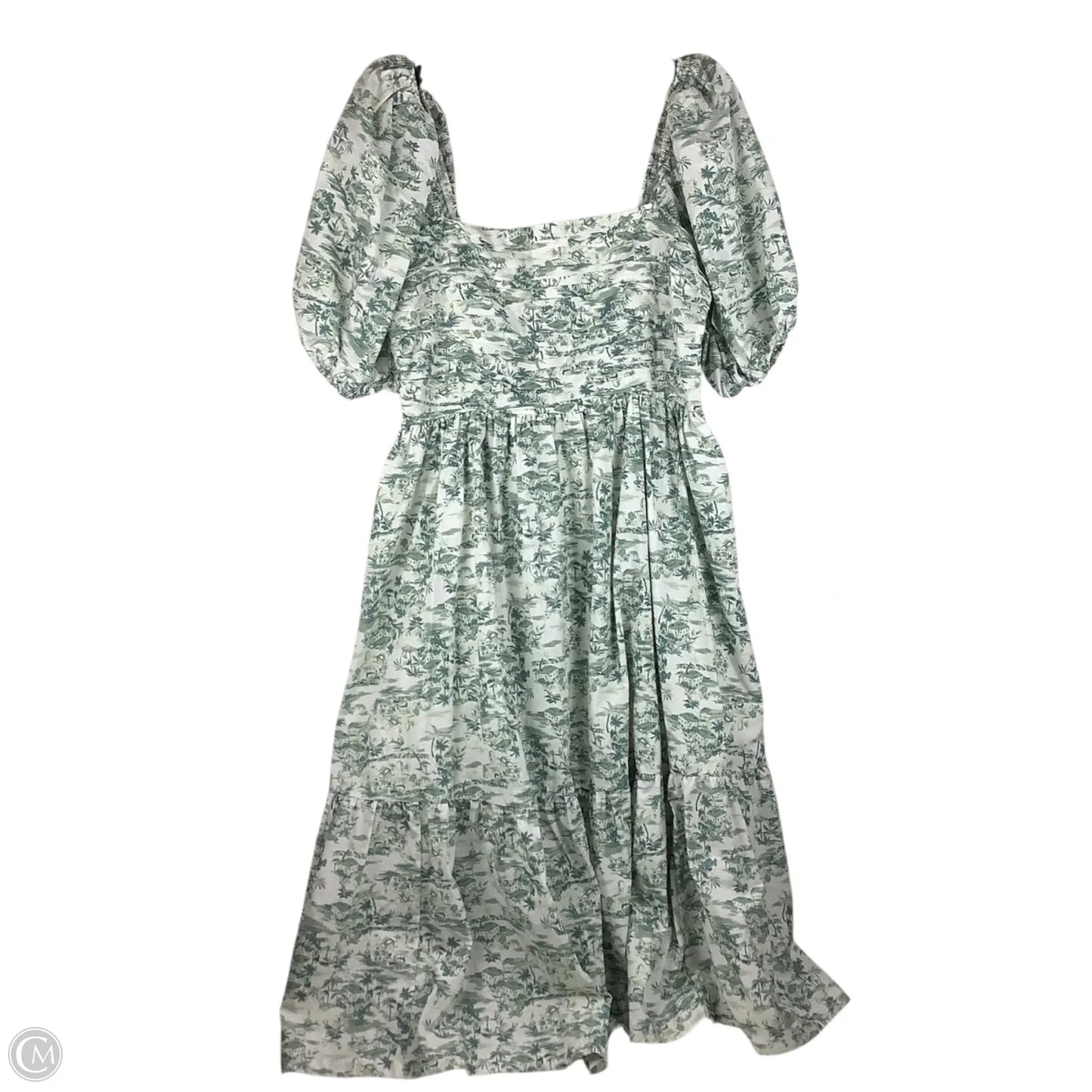 Dress Party Long By Abercrombie And Fitch In Green & White, Size: Xl