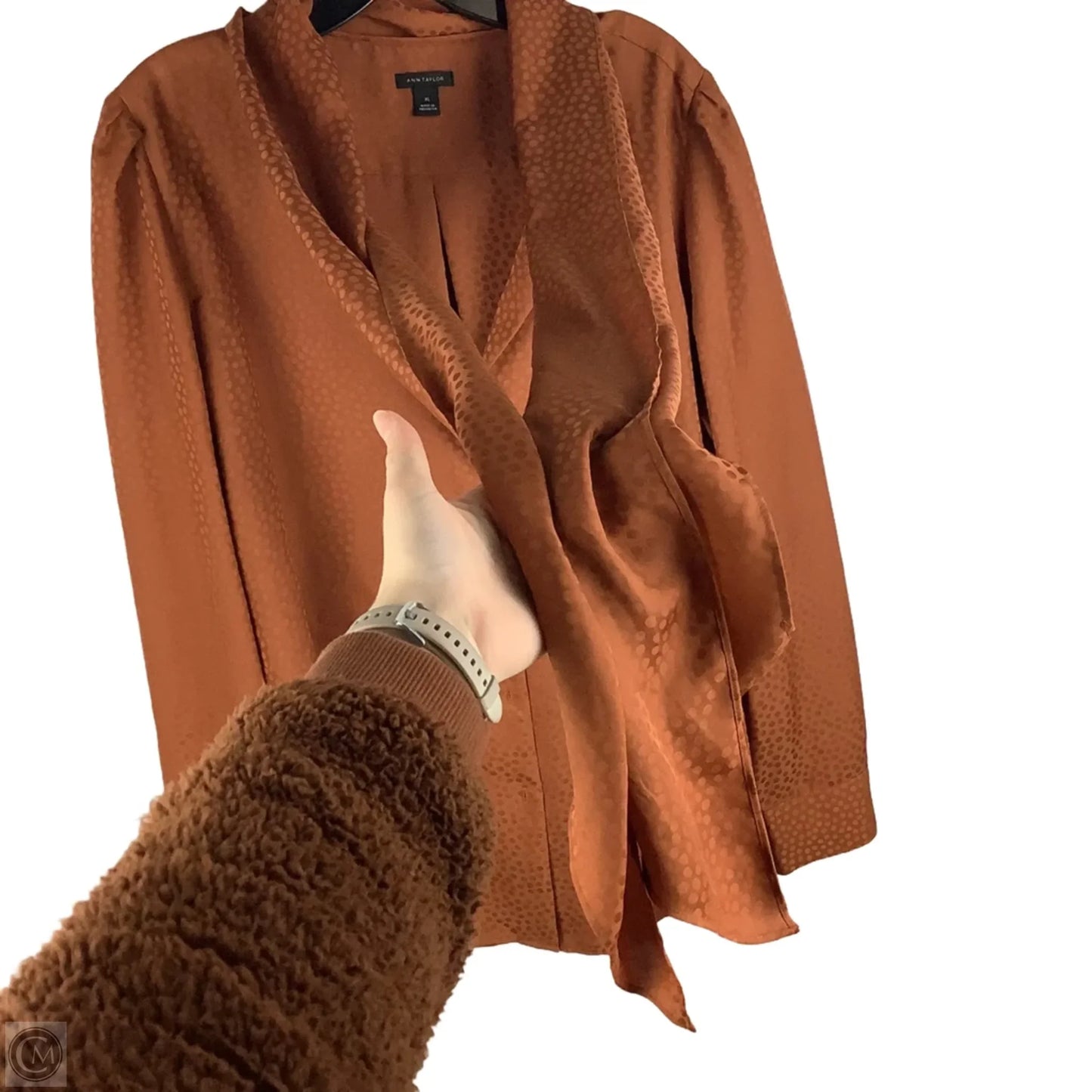 Top Long Sleeve By Ann Taylor In Orange, Size: Xl