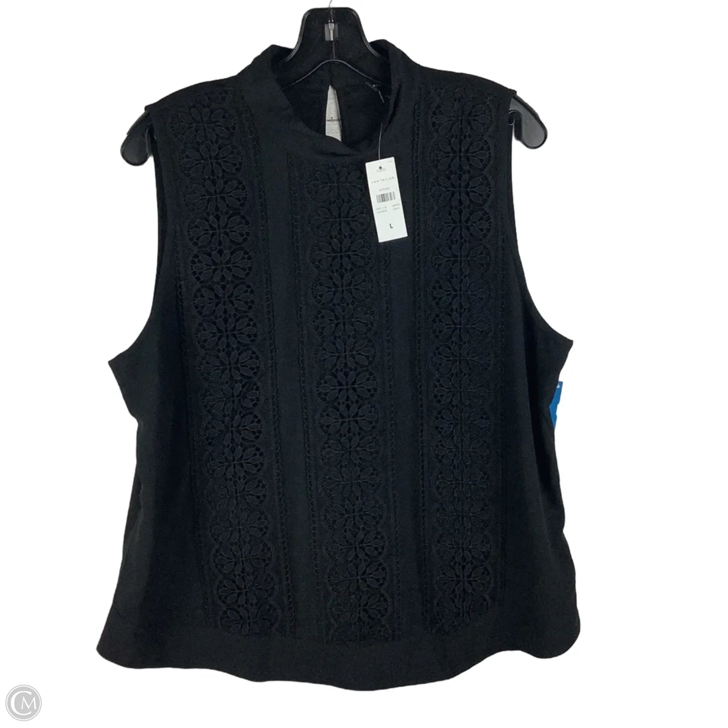 Top Sleeveless By Ann Taylor In Black, Size: L