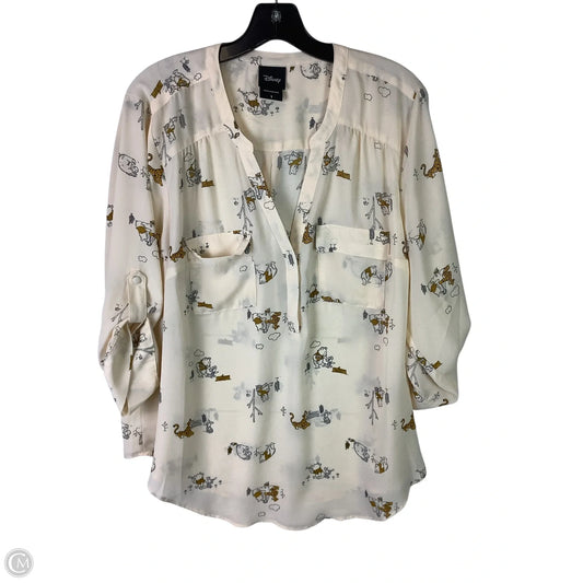 Top Long Sleeve By Disney In Tan, Size: 1x