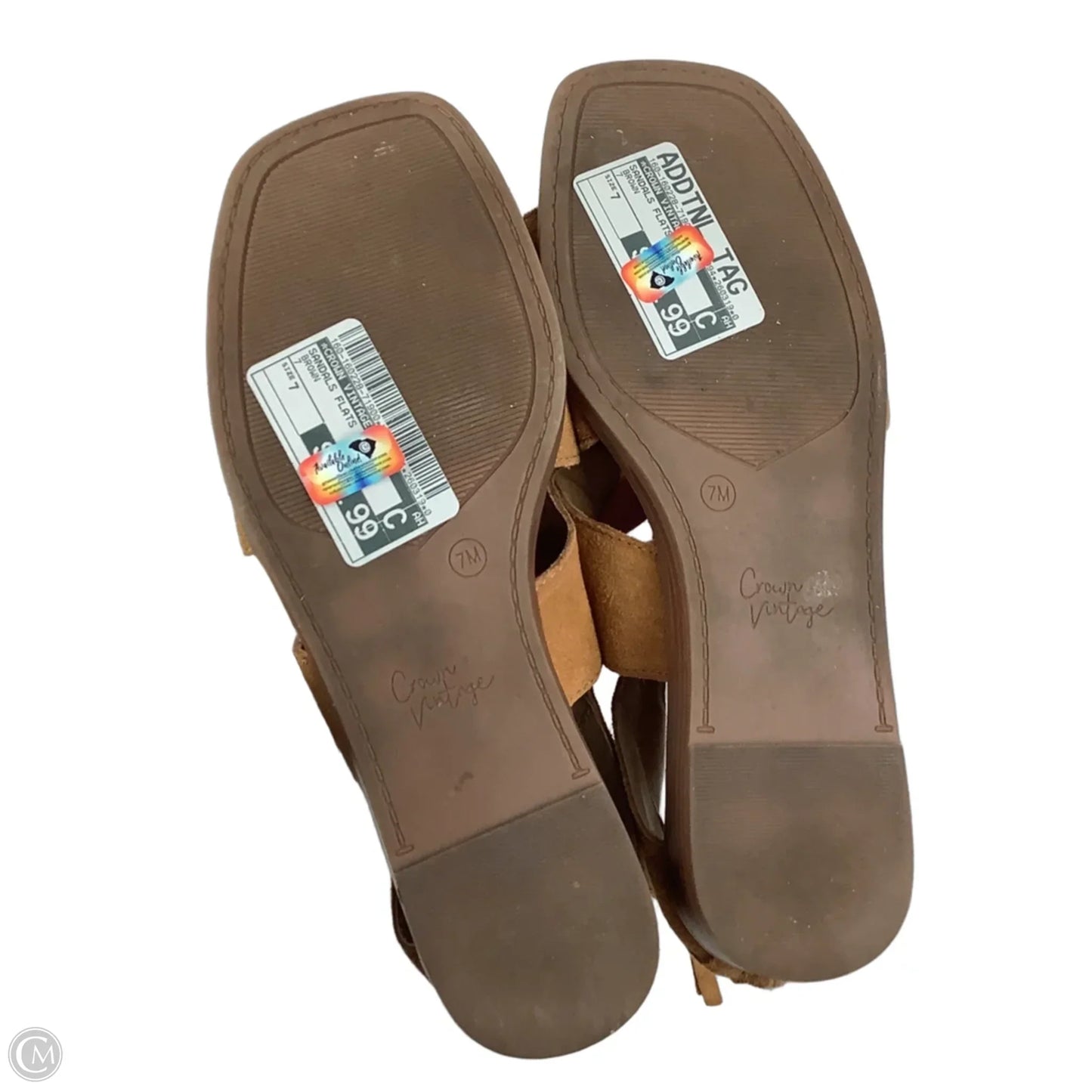 Sandals Flats By Crown Vintage In Brown, Size: 7