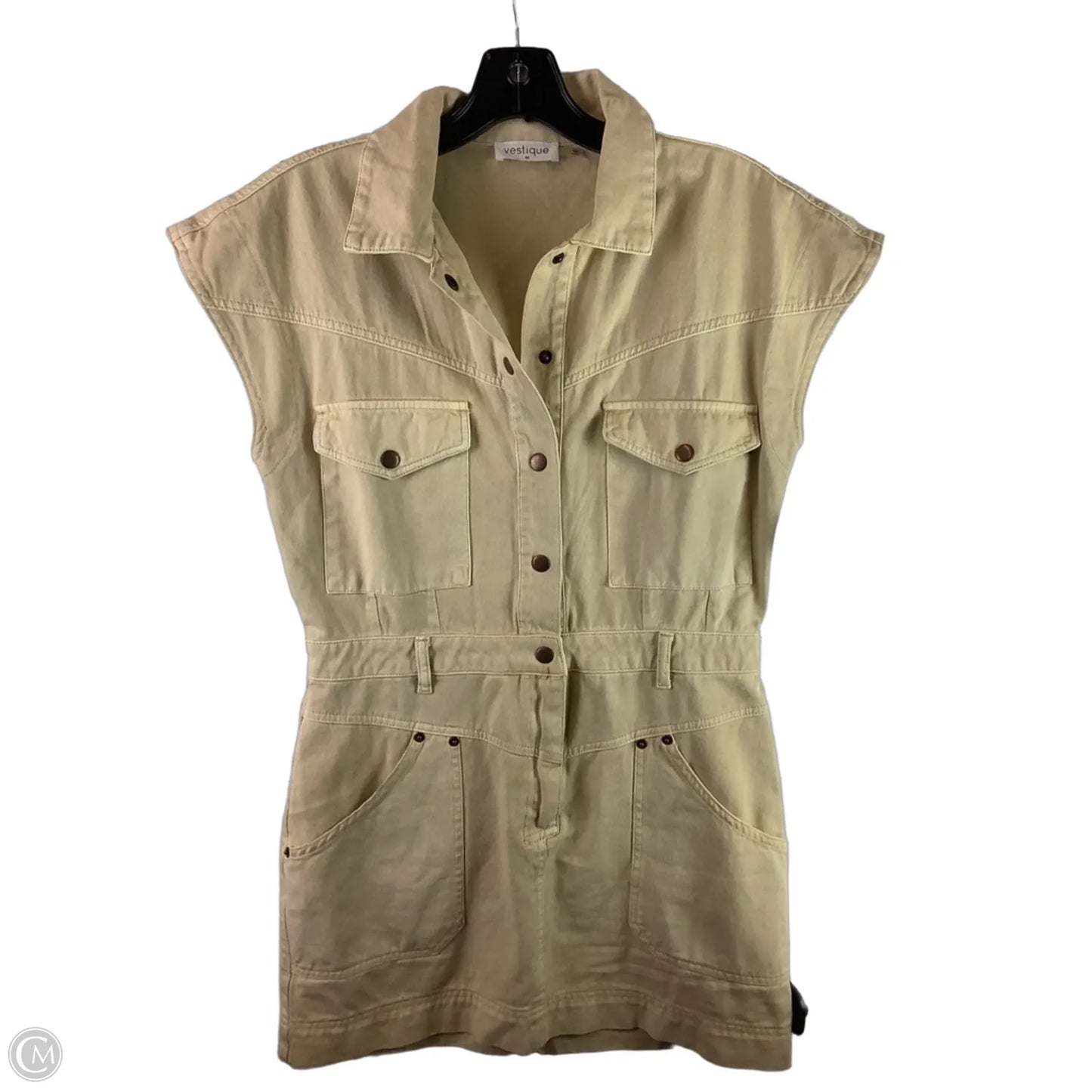 Dress Casual Short By Vestique In Tan, Size: M