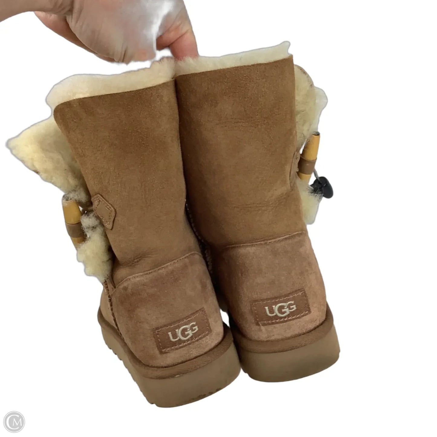 Boots Designer By Ugg In Brown, Size: 9