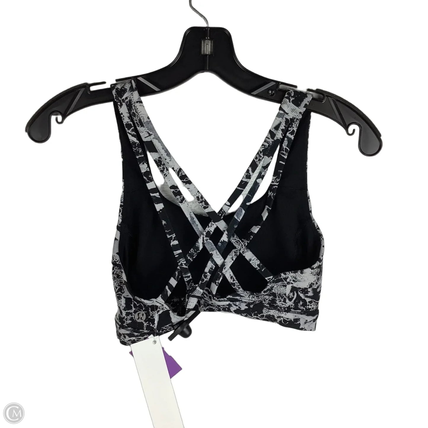 Athletic Bra By Lululemon In Black & Grey, Size: 4