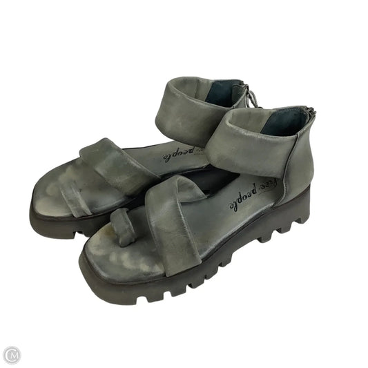 Sandals Heels Platform By Free People In Grey, Size: 8.5 (39)
