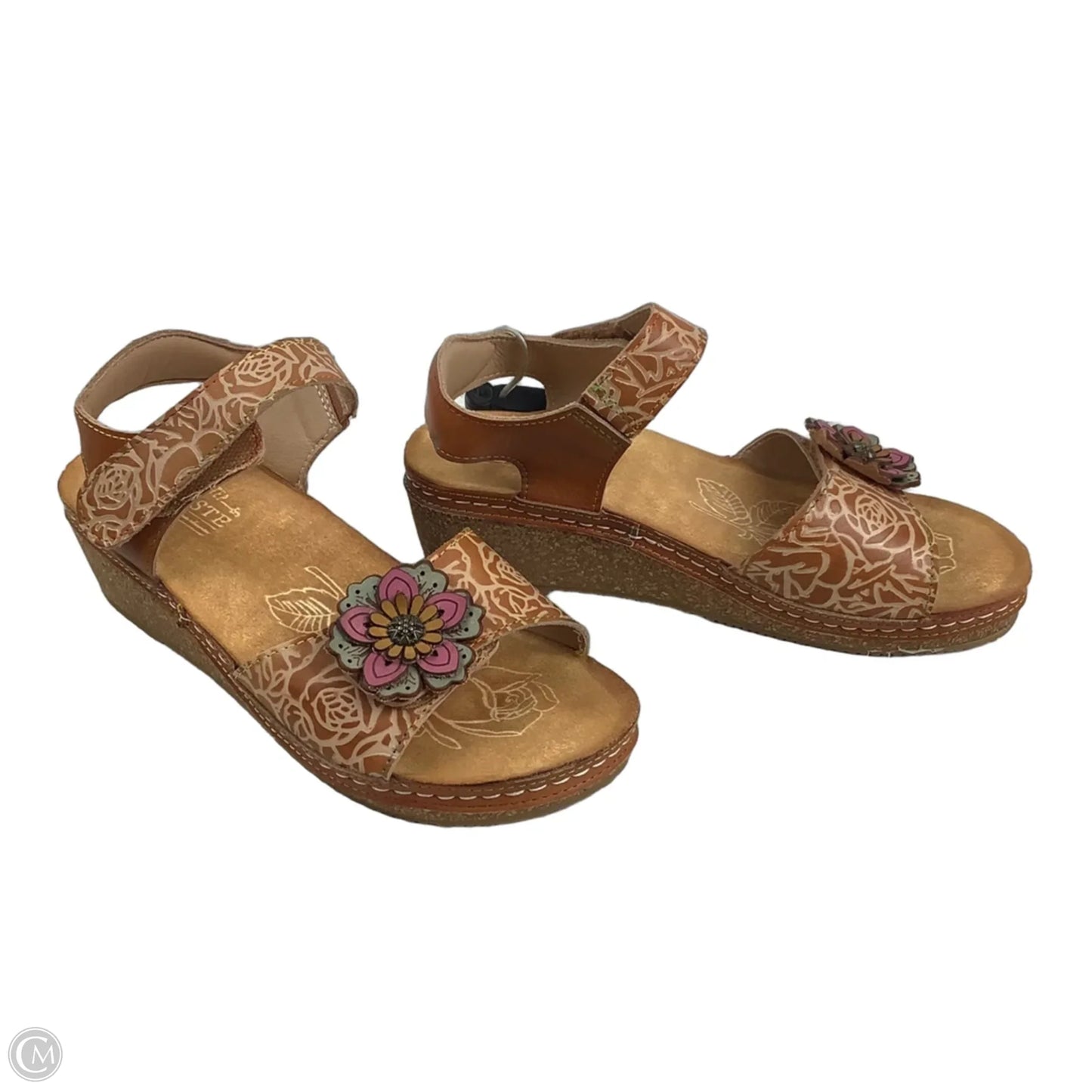 Sandals Heels Wedge By Cmc In Brown, Size: 7.5