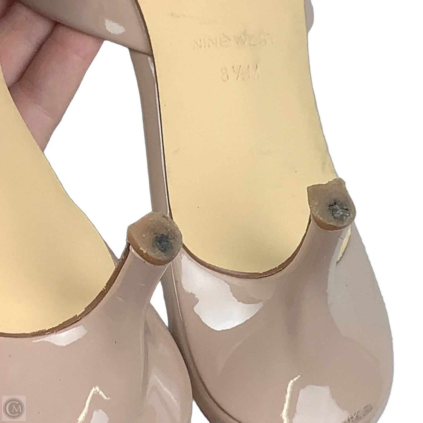 Sandals Heels Kitten By Nine West In Tan, Size: 8.5