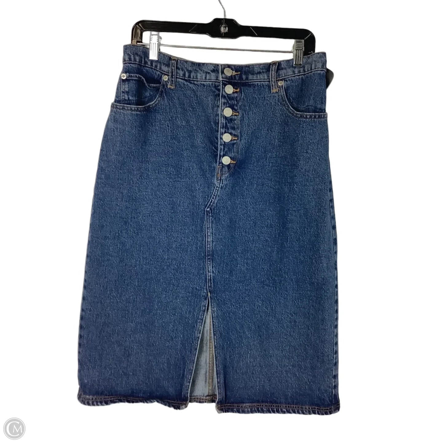Skirt Midi By Banana Republic In Blue Denim, Size: 12