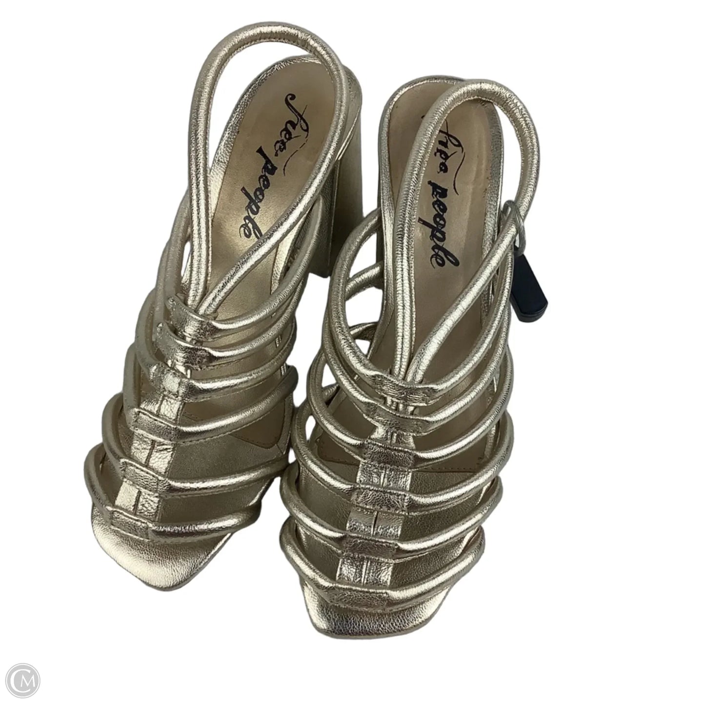 Sandals Heels Block By Free People In Gold, Size: 6.5