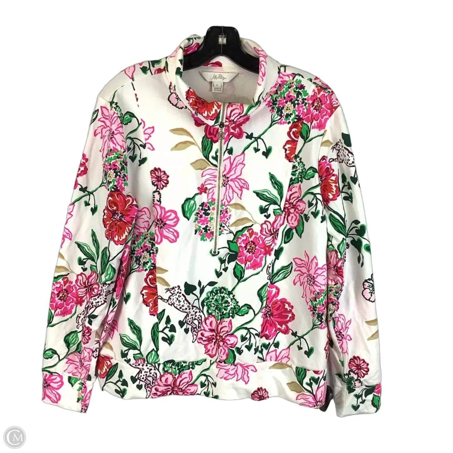 Sweatshirt Designer By Lilly Pulitzer In Floral Print, Size: L