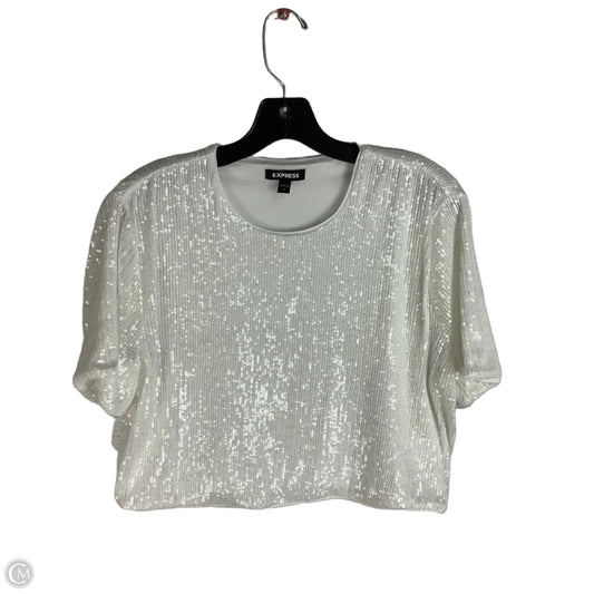 Top Short Sleeve By Express In White, Size: S