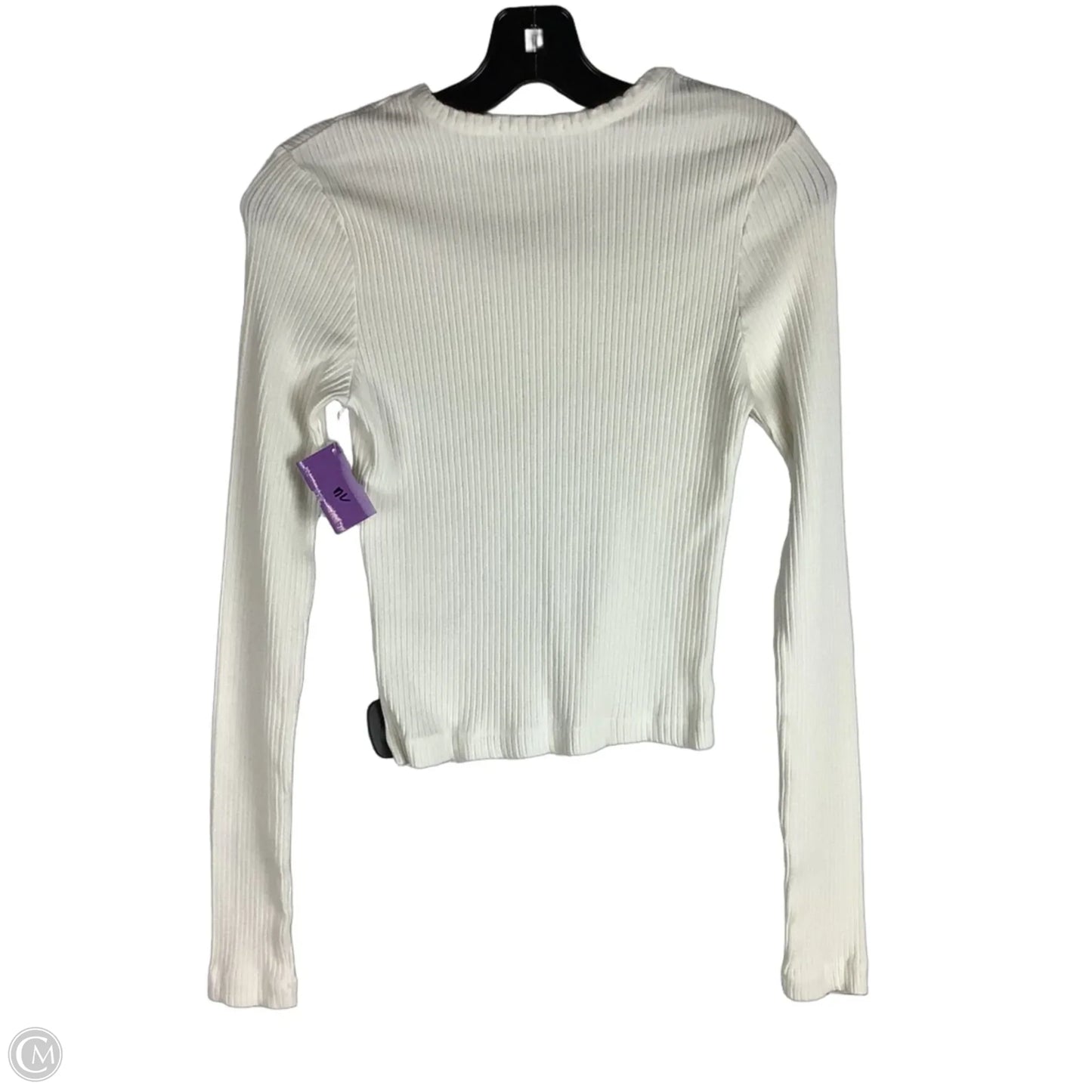 Top Long Sleeve By Agolde In White, Size: M (fitted)
