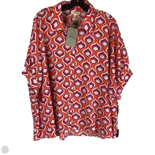 Top Short Sleeve By Ee Some In Orange & Purple, Size: M