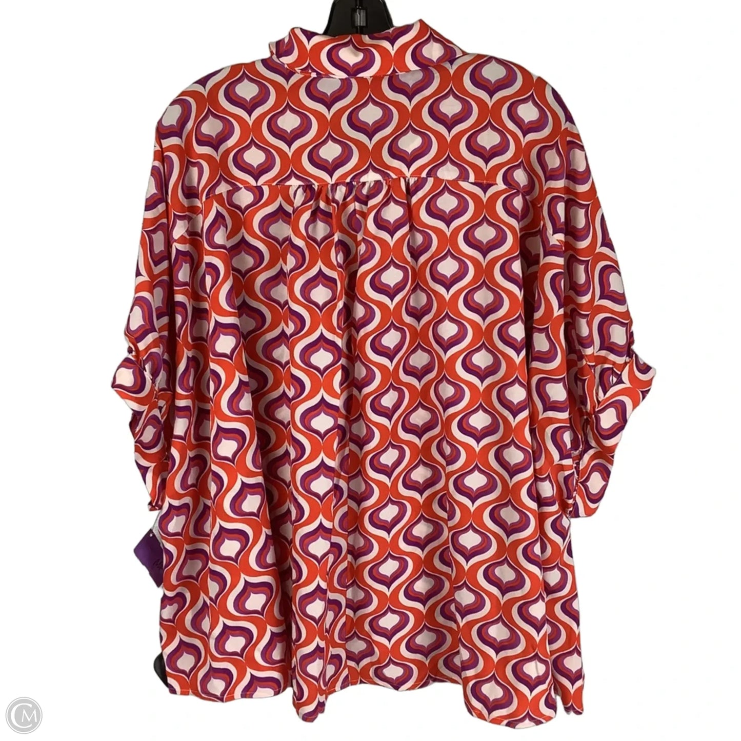 Top Short Sleeve By Ee Some In Orange & Purple, Size: M