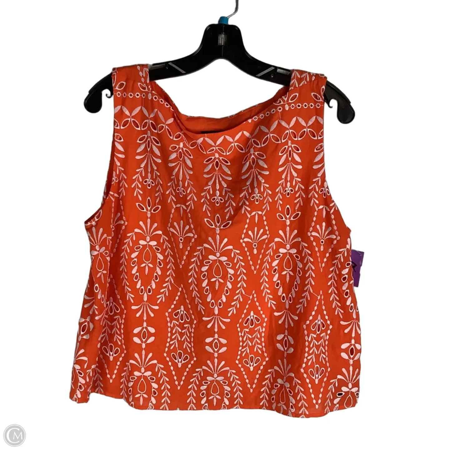 Top Sleeveless By Ann Taylor In Orange, Size: L