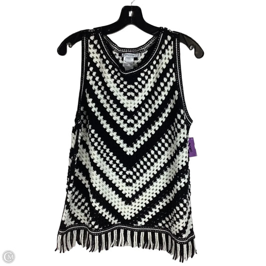 Top Sleeveless By Chicos In Black & White, Size: L