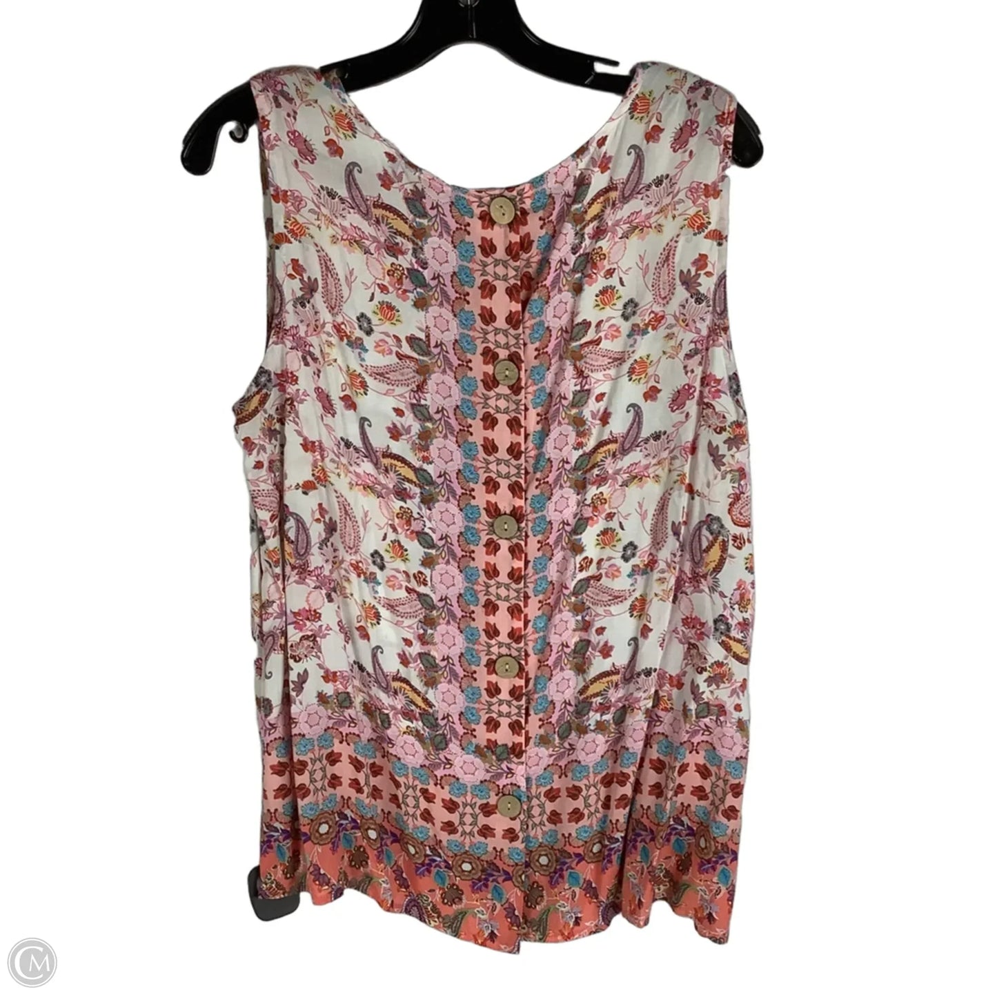 Top Sleeveless By Christian Siriano In Floral Print, Size: L