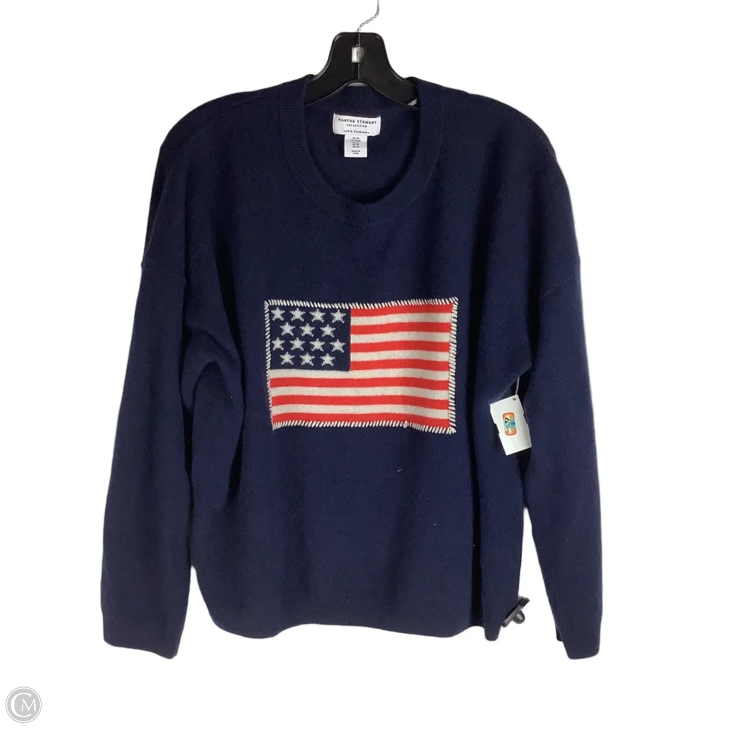 Sweater Cashmere By Clothes Mentor In Navy, Size: M