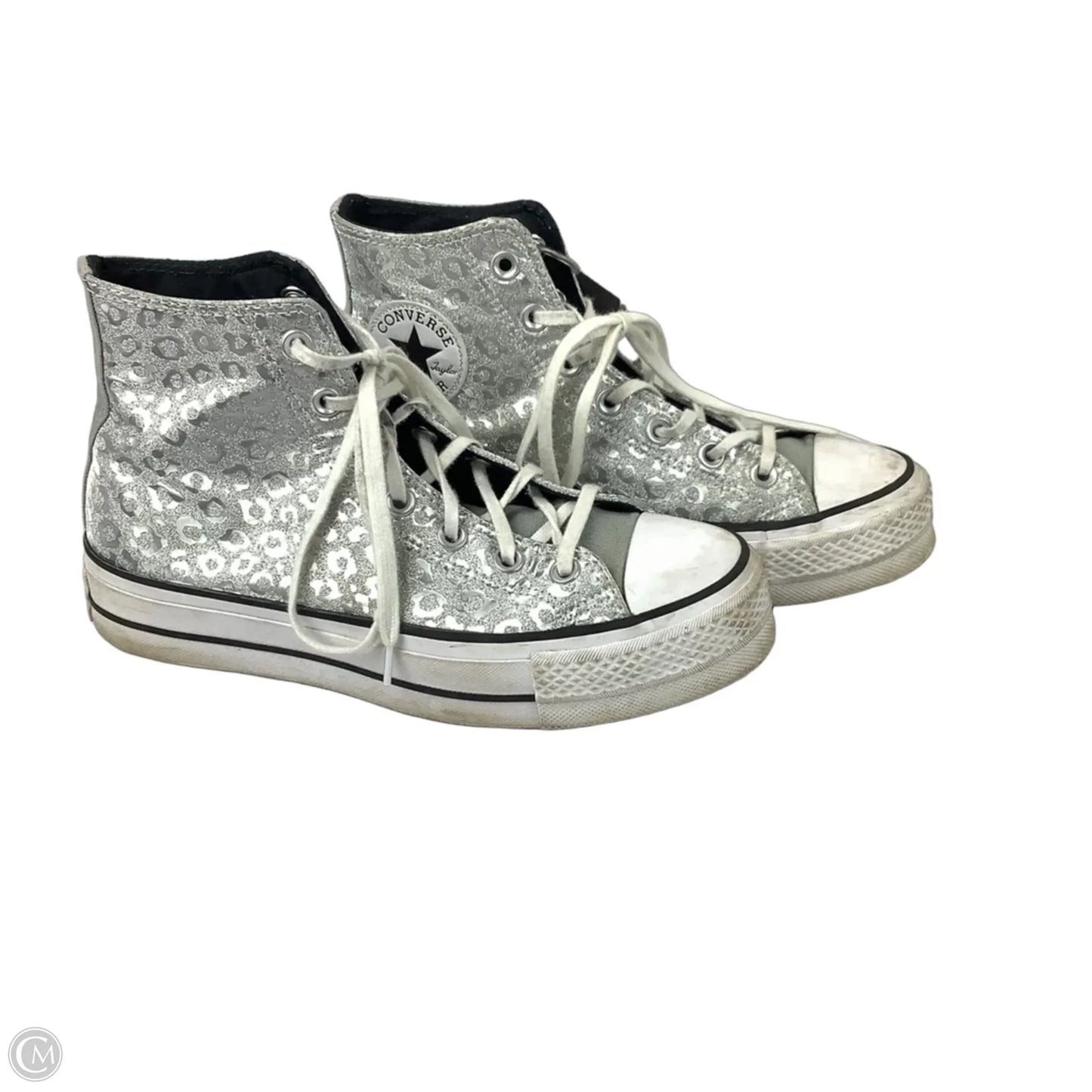 Shoes Sneakers Platform By Converse In Silver, Size: 8