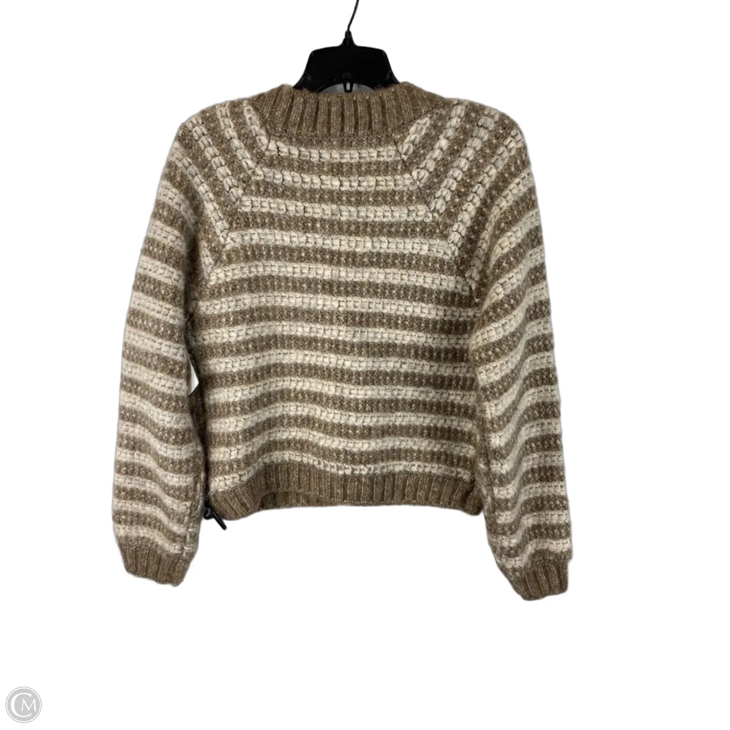 Sweater Cardigan By Z Supply In Brown & Cream, Size: M