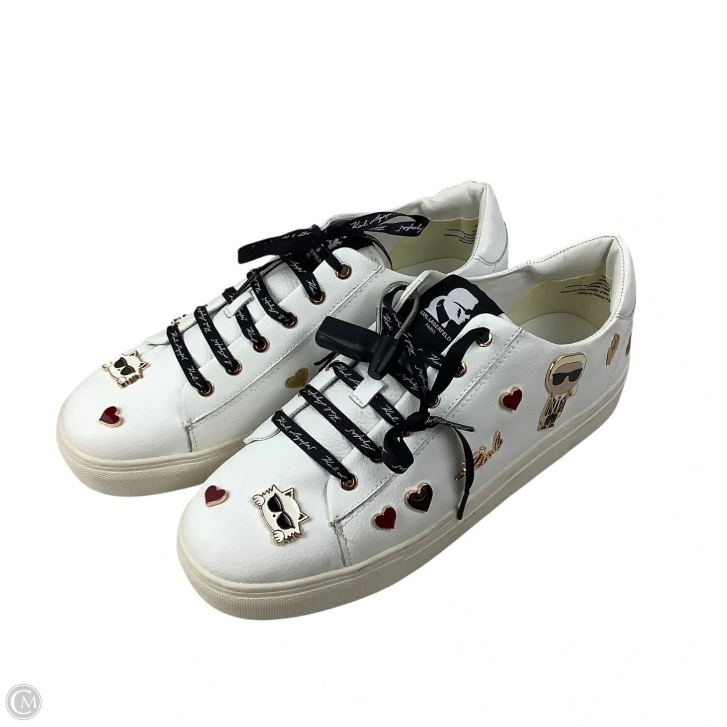 Shoes Designer By Karl Lagerfeld In White, Size: 11