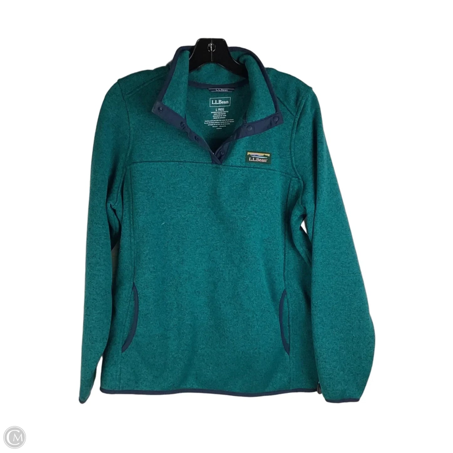 Jacket Fleece By L.l. Bean In Teal, Size: L