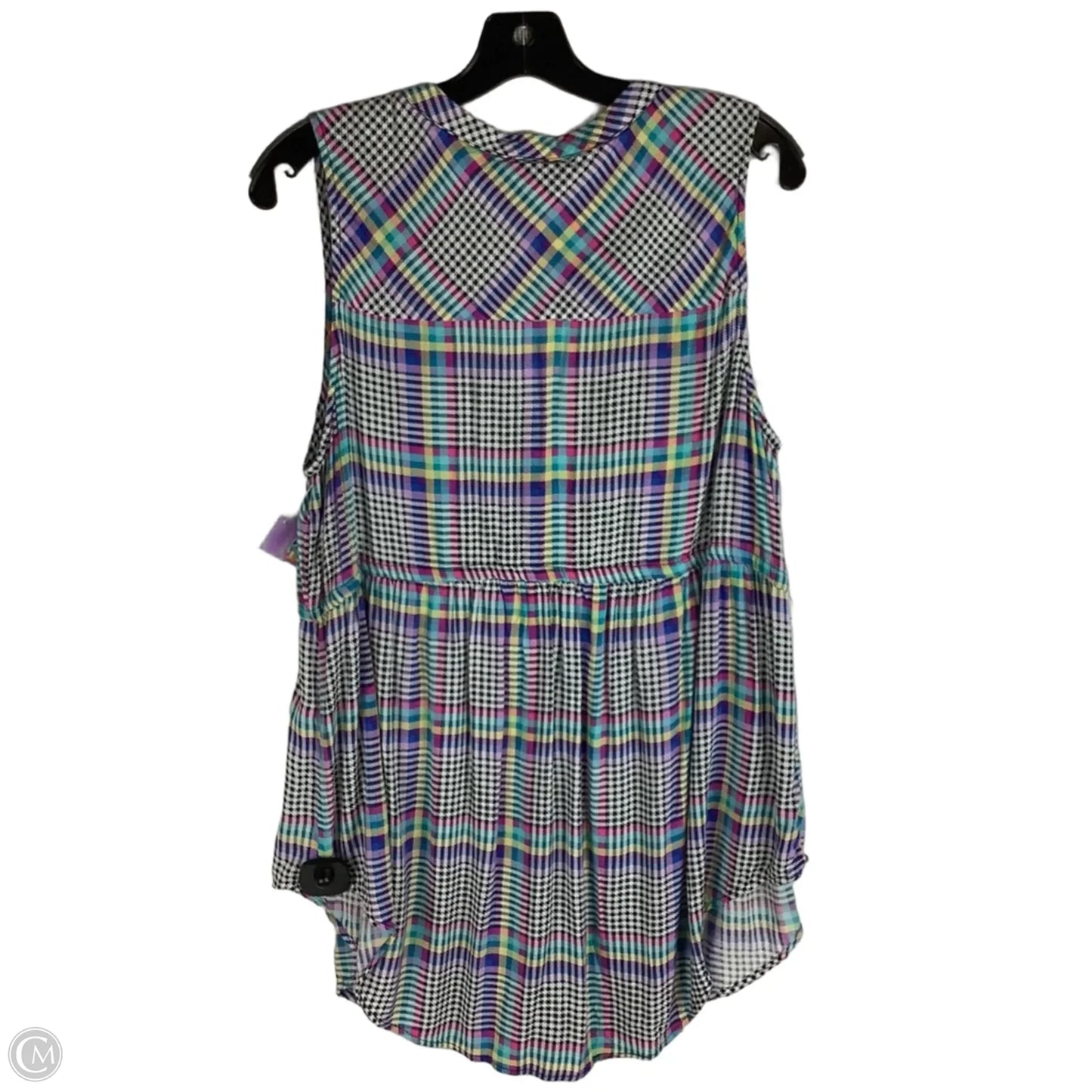 Top Sleeveless By Torrid In Plaid Pattern, Size: L