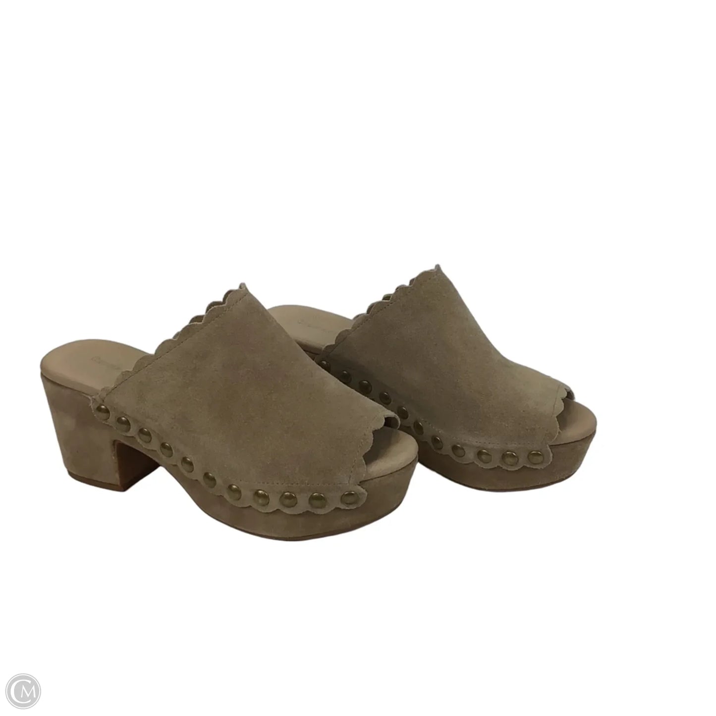 Sandals Heels Block By Clothes Mentor In Tan, Size: 8