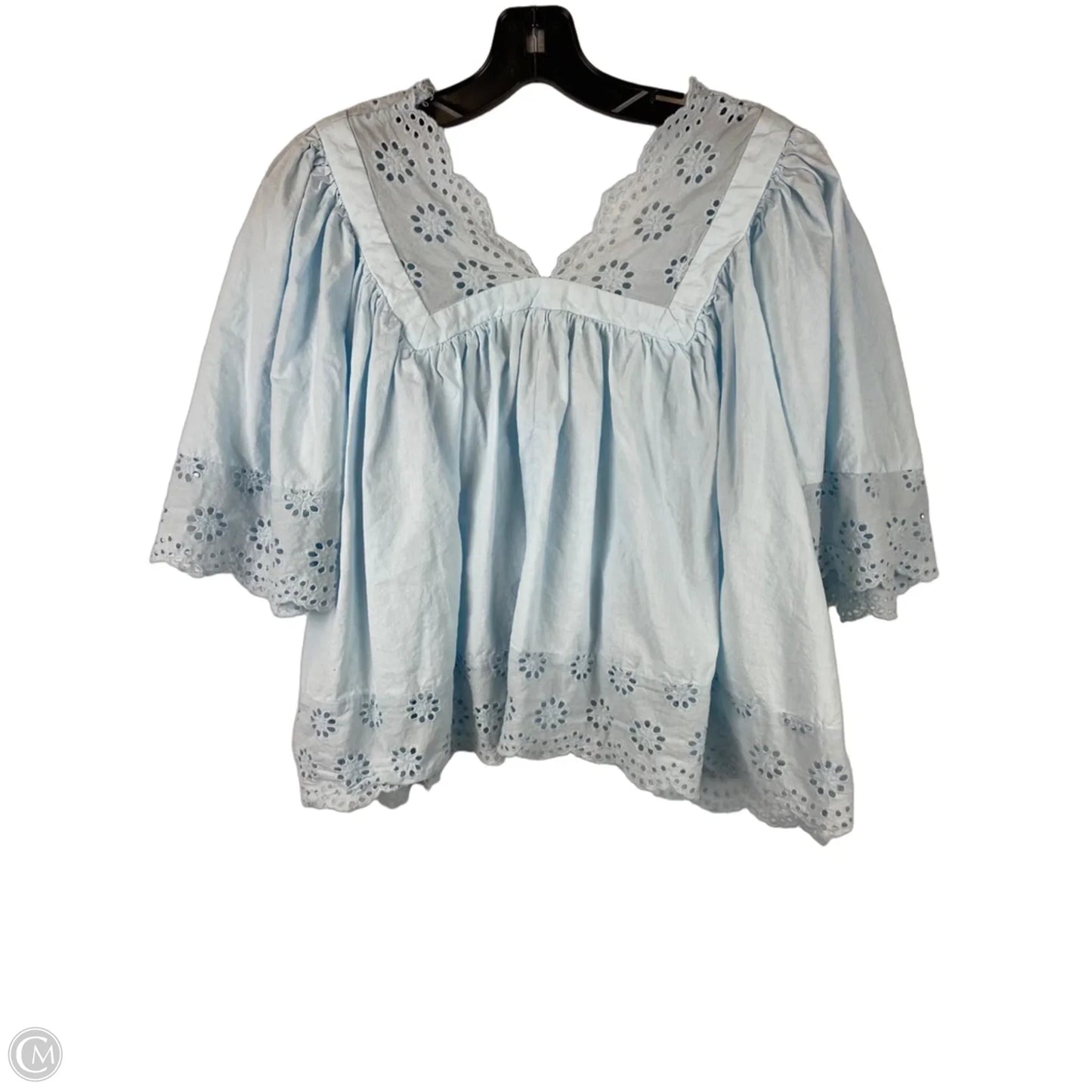 Top Short Sleeve By Cmc In Blue, Size: M
