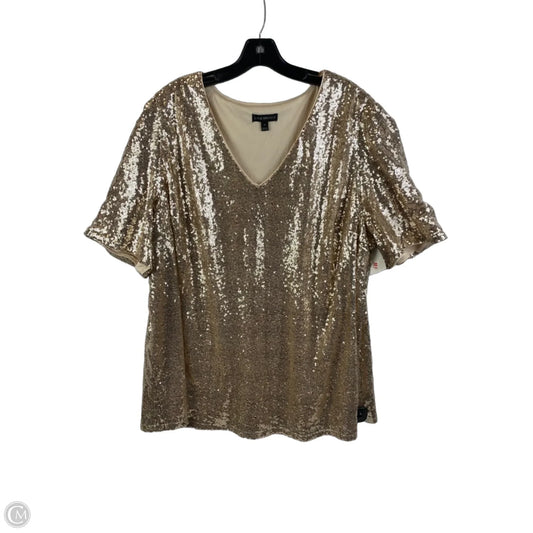 Top Short Sleeve By Lane Bryant In Gold, Size: 24