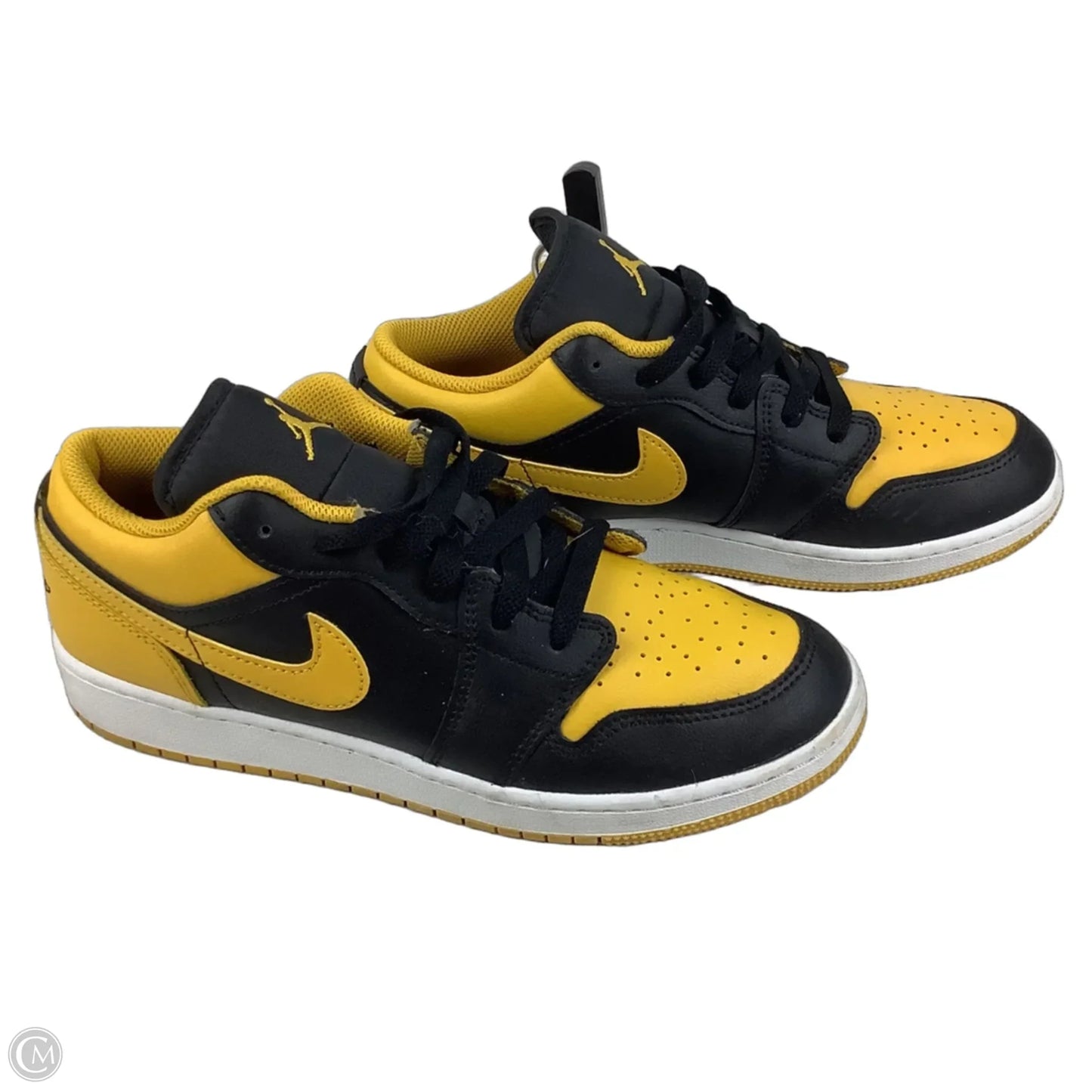 Shoes Luxury Designer By Jordan In Black & Yellow, Size: