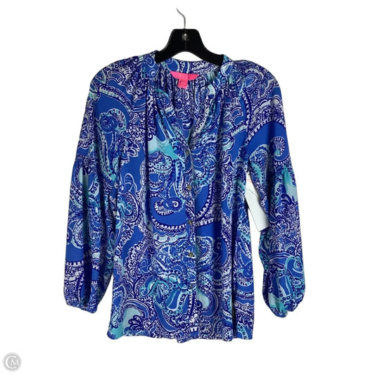 Top Long Sleeve Designer By Lilly Pulitzer In Blue, Size: Xxs