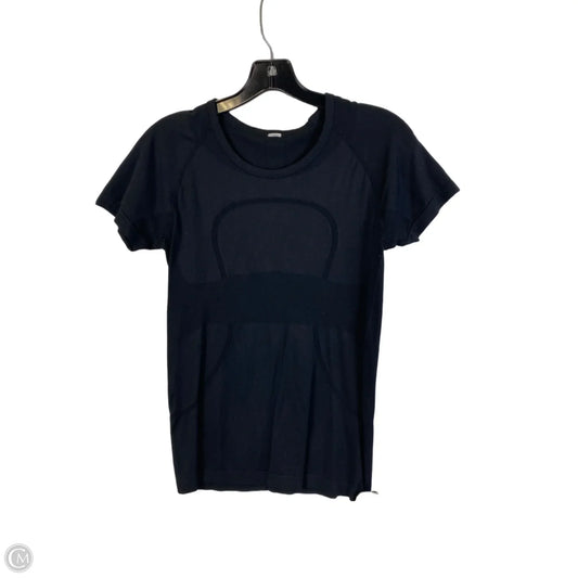 Athletic Top Short Sleeve By Lululemon In Black, Size: 6