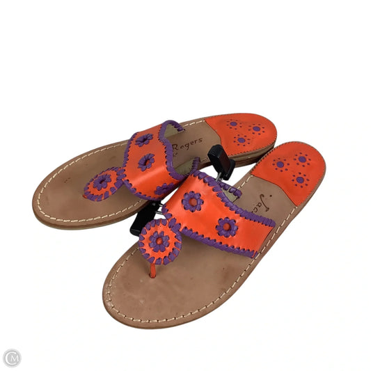 Sandals Flip Flops By Jack Rogers In Orange & Purple, Size: 8.5