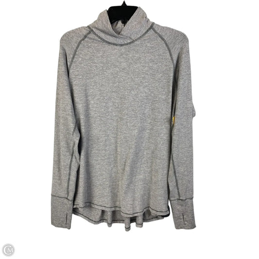 Athletic Top Long Sleeve Collar By Lululemon In Striped Pattern